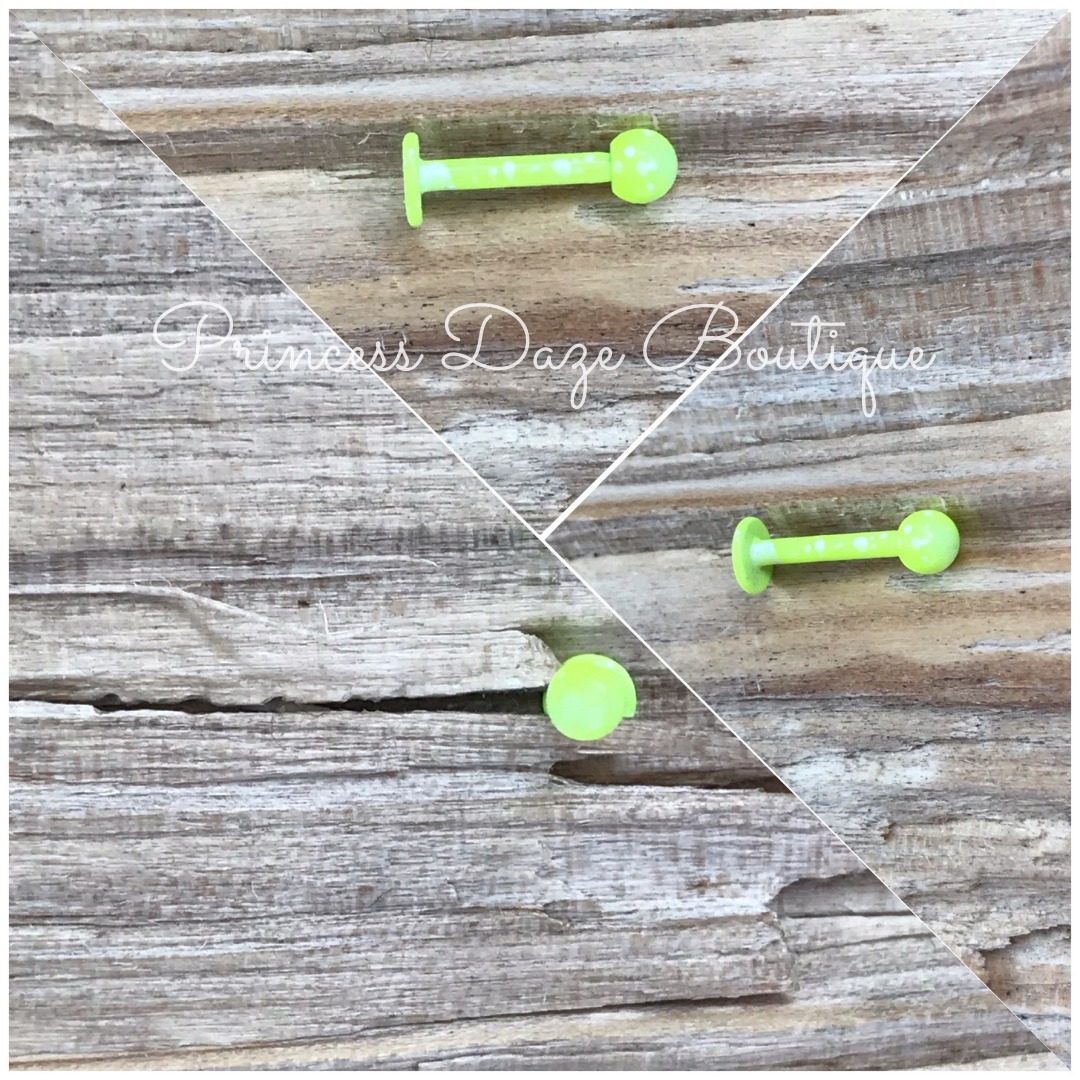 Neon Yellow Paint Splatter Labret Monroe Lip Earring Tragus Piercing